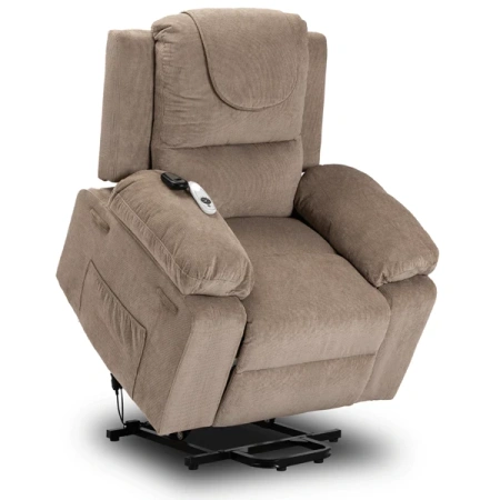 Fotel Masujący z Funkcją Wstawania FENIX Beżowy