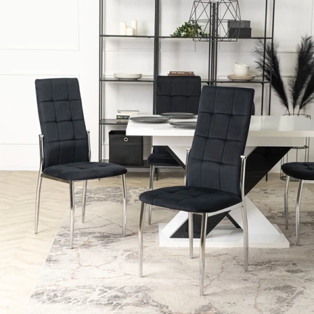 Krzesło MOLLY Czarne Welurowe