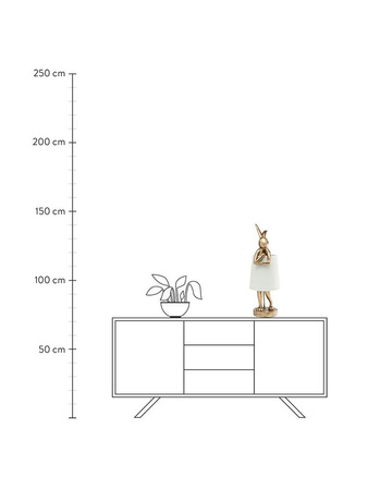 KARE lampa stołowa RABBIT 68 cm  złota / czarna