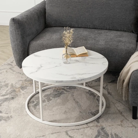 Stolik AGNES MAX Biały Marmur