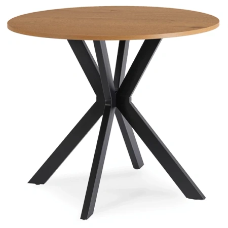 Stół LAUREN 90 cm Dąb Złoty/Czarny