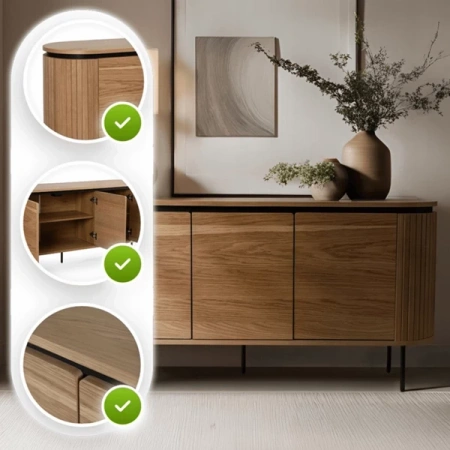 Komoda Trzydrzwiowa BECK 160 cm Dąb