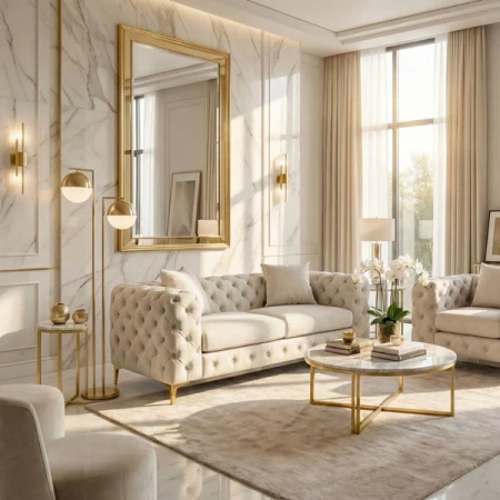 Sofa SORRENTO 2S Dwuosobowa Kremowa Welurowa