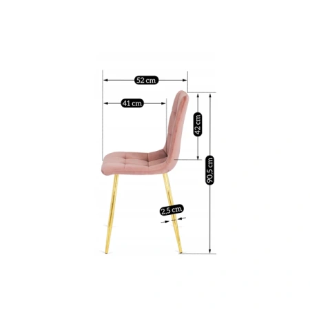 Krzesło YORK Różowe Welurowe