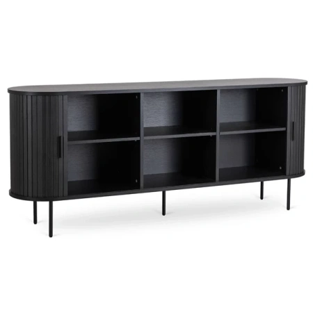 Komoda Dwudrzwiowa Rozsuwana 180 cm TRISH Czarna