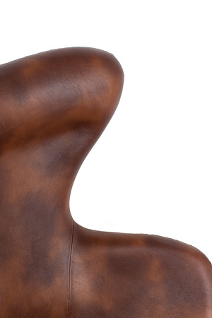Fotel EGG SZEROKI PU brąz vintage koniak  - podstawa stal