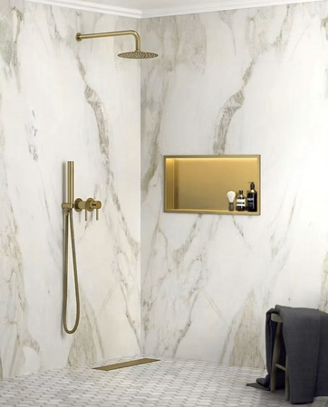 PÓŁKA WNĘKOWA LED 60x30x10 cm BRUSH GOLD