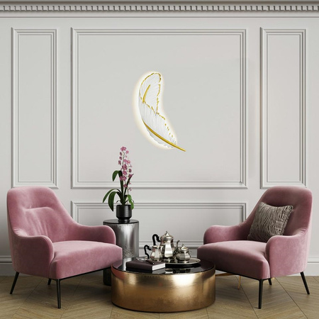 MOOSEE lampa ścienna PIÓRKO  biała / złota