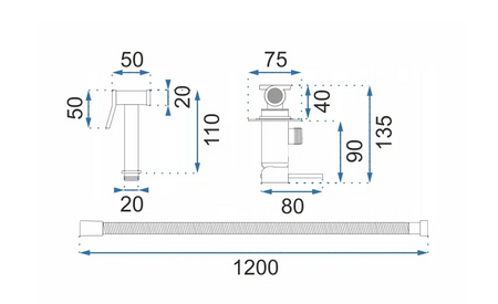 BATERIA BIDETOWA PODTYNKOWA LOOP LUNGO BIAŁA