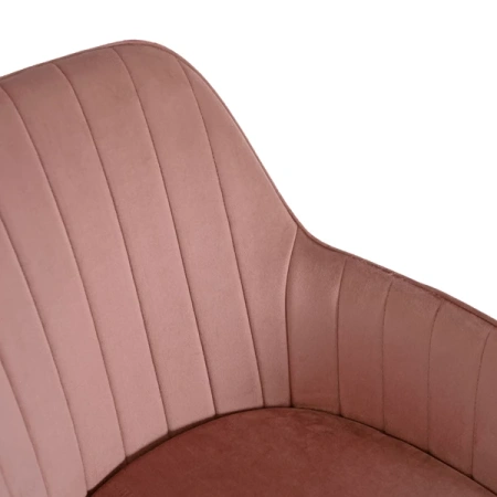 Fotel Obrotowy TOM Różowy Welurowy