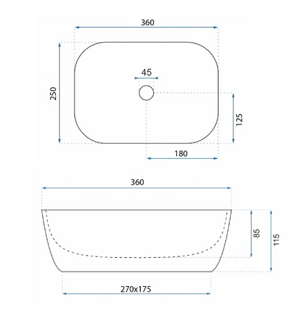 UMYWALKA BELINDA MINI STONE MATT - NABLATOWA
