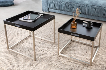 INVICTA zestaw stolików ELEMENTS 2er  czarne