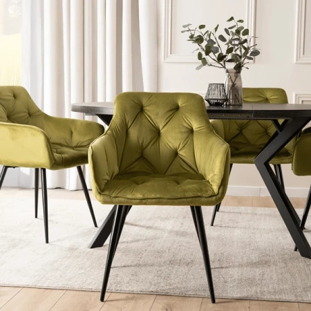 Krzesło MODESTO Pistacjowe Welurowe