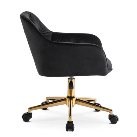 Fotel Obrotowy KONOR Czarny Welurowy