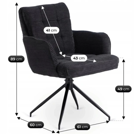 Krzesło Obrotowe AKITA Czarne