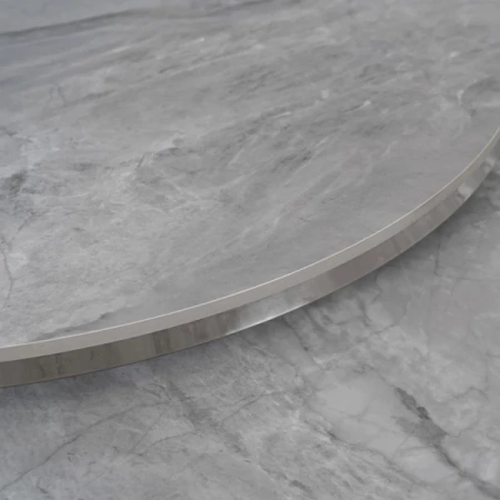 Zestaw Stolików Ceramicznych MILANO Szary Marmur/Srebrny