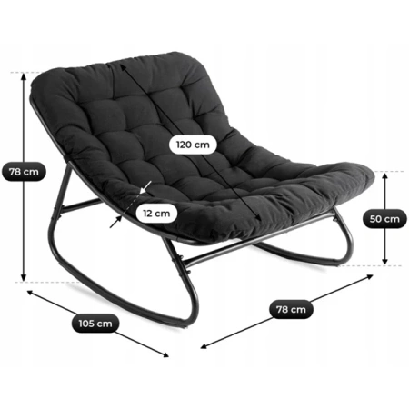 Fotel Bujany AURORA Czarny