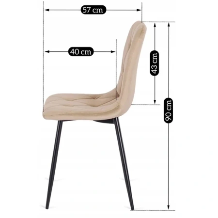 Krzesło ROBIN Beżowe Welurowe