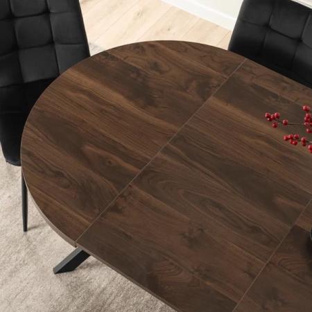 Stół LUKAS 100-250 cm Orzech/Czarny