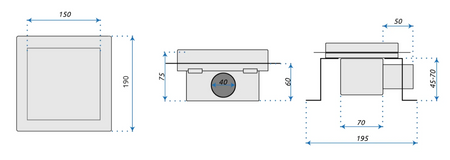 ODPŁYW LINE 150x150 SZCZOTKOWANY