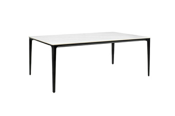Stół SLIM 180x90 biały, czarny -          ceramiczny marmur, aluminium