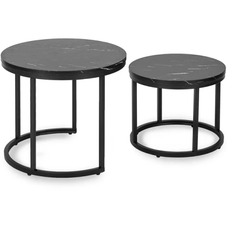 Zestaw Stolików MAURO Czarny Marmur