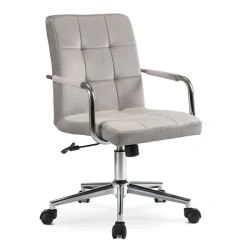 Fotel Obrotowy ASTRO Szary Welurowy