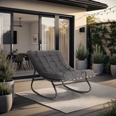 Fotel Bujany AURORA Szary