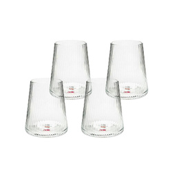 KARE komplet 4 szklanek RIFFLE 440ml      transparentny