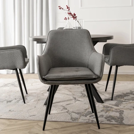 Krzesło EDRICK Tkanina Szare