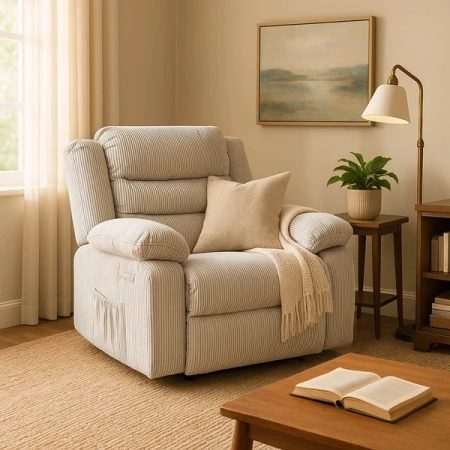 Fotel ARTURO Szary Sztruksowy