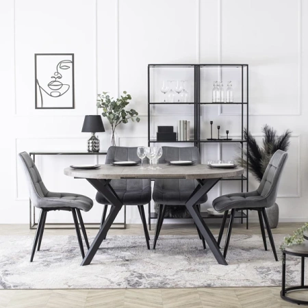 Krzesło RIO Szare Welurowe