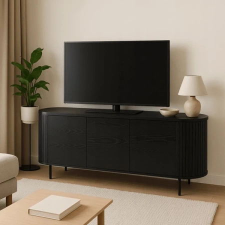 Komoda Trzydrzwiowa BECK 160 cm Czarna