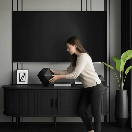 Szafka RTV Dwudrzwiowa 120 cm TRISH Czarna