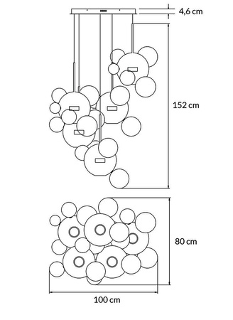 MOOSEE Lampa wisząca CAPRI DISC 5 złota