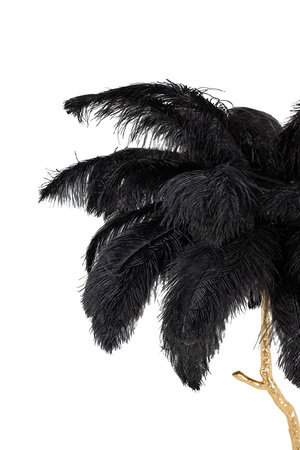 MOOSEE lampa podłogowa TIFFANY 175        czarna mosiądz / naturalne pióra