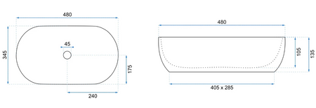 UMYWALKA AMELIA 48 MARMO SHINY - NABLATOWA