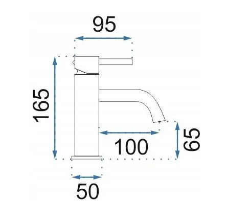 BATERIA UMYWALKOWA LUNGO MIEDŹ SZCZOTKOWANA NISKA