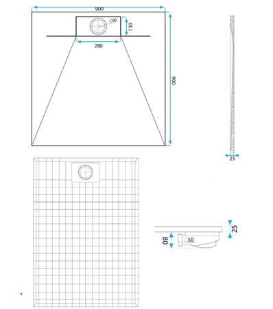BRODZIK BAZALT GREY 90x90