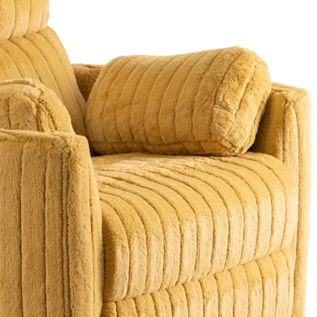 Fotel RAUL Musztardowy Tkanina Pluszowa