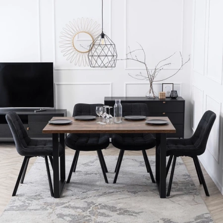 Krzesło RICK 2 Czarne Tapicerowane