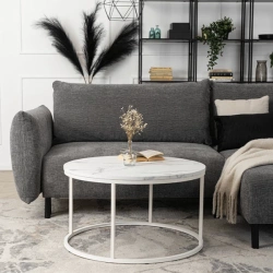 Stolik AGNES MAX Biały Marmur