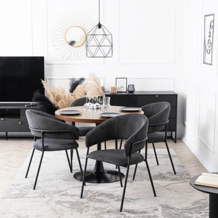 Krzesło TINKA Czarne Sztruksowe