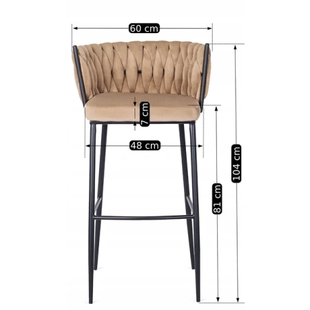 Hoker FLORES Beżowy Welurowy