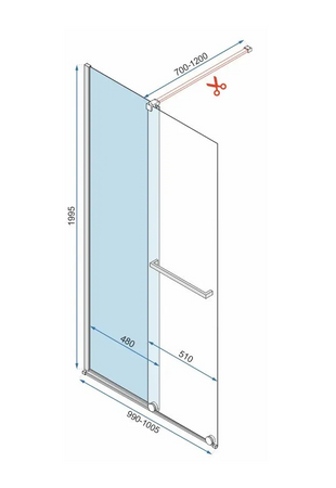 ŚCIANKA PRYSZNICOWA CORTIS GOLD 100