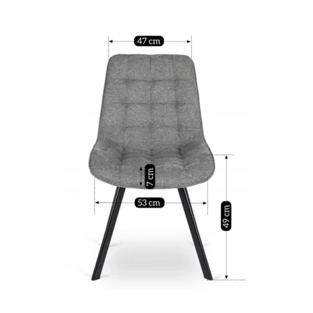 Krzesło RICK 2 Szare Tapicerowane
