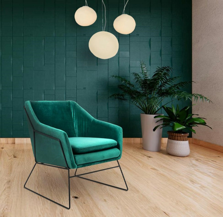Fotel EMMA VELVET ciemny zielony -        welur, metal