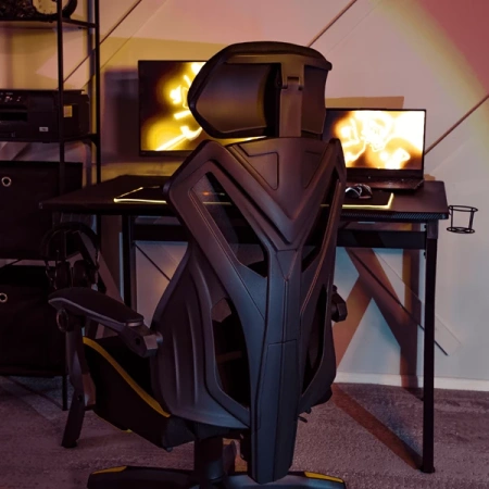 Fotel Obrotowy MAXIMO Czarny/żółty