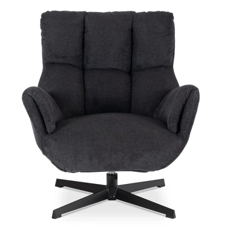 Fotel Wypoczynkowy Obrotowy REAL Czarny