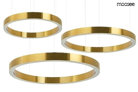 MOOSEE lampa wisząca RING 60 + 80 + 100   złota na jednej podsufitce